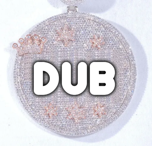 CUSTOM LETTER NECKLACE 3D BIG CROWN DISC sold by The GUU Shop