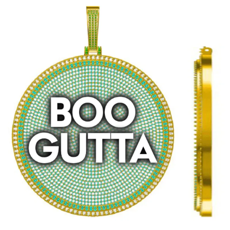 CUSTOM LETTER NECKLACE 3D BIG DISC sold by The GUU Shop