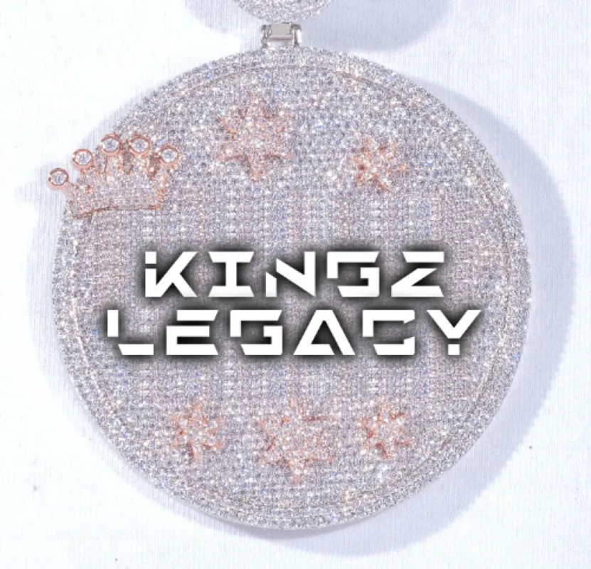 CUSTOM LETTER NECKLACE 3D BIG CROWN DISC made by The GUU Shop