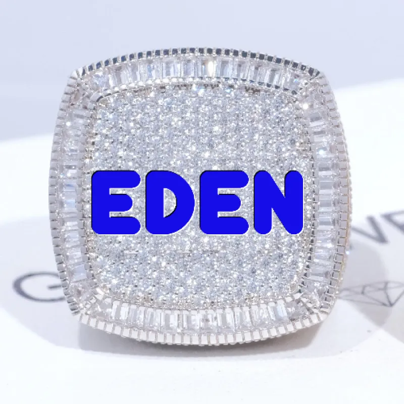 CUSTOM LETTER 3D ICED RING sold by The GUU Shop