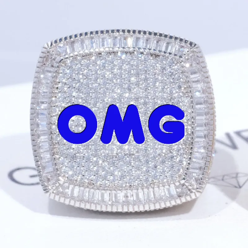 CUSTOM LETTER 3D ICED RING sold by The GUU Shop
