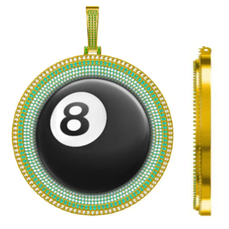 CUSTOM LETTER NECKLACE 3D BIG DISC sold by The GUU Shop