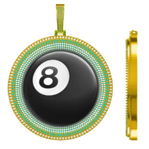 CUSTOM LETTER NECKLACE 3D BIG DISC sold by The GUU Shop