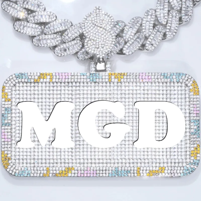 CUSTOM LETTER NECKLACE 3D COLORFUL SQUARE sold by The GUU Shop