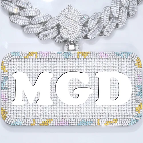 CUSTOM LETTER NECKLACE 3D COLORFUL SQUARE sold by The GUU Shop