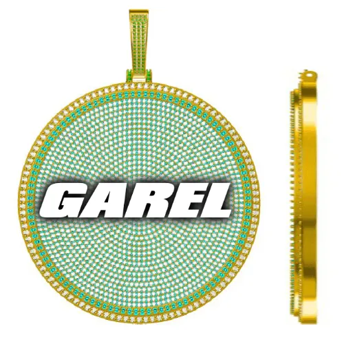 CUSTOM LETTER NECKLACE 3D BIG DISC sold by The GUU Shop