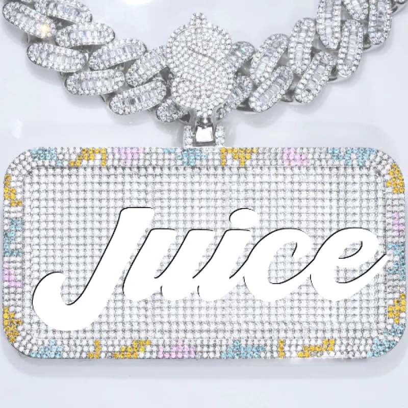 CUSTOM LETTER NECKLACE 3D COLORFUL SQUARE sold by The GUU Shop