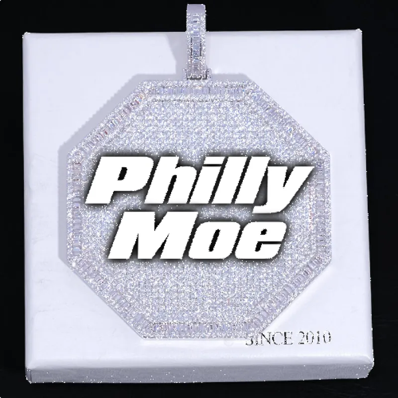 CUSTOM LETTER NECKLACE 3D BIG OCTAGON sold by The GUU Shop