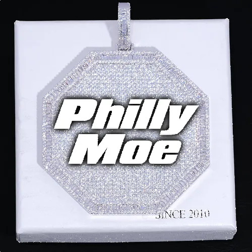 CUSTOM LETTER NECKLACE 3D BIG OCTAGON sold by The GUU Shop