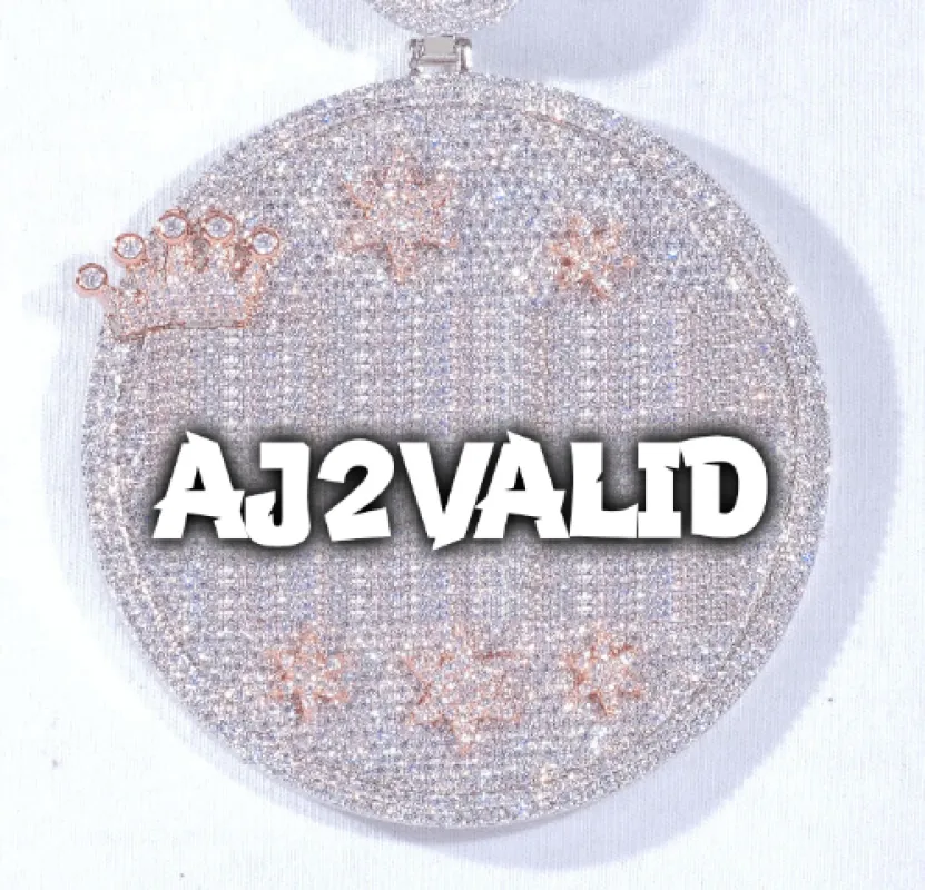 CUSTOM LETTER NECKLACE 3D BIG CROWN DISC sold by The GUU Shop