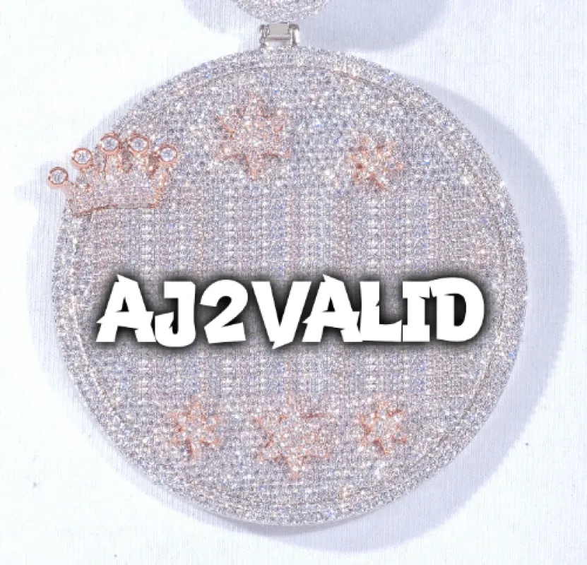 CUSTOM LETTER NECKLACE 3D BIG CROWN DISC sold by The GUU Shop