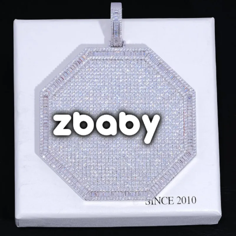 CUSTOM LETTER NECKLACE 3D BIG OCTAGON sold by The GUU Shop