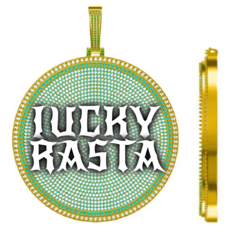 CUSTOM LETTER NECKLACE 3D BIG DISC sold by The GUU Shop