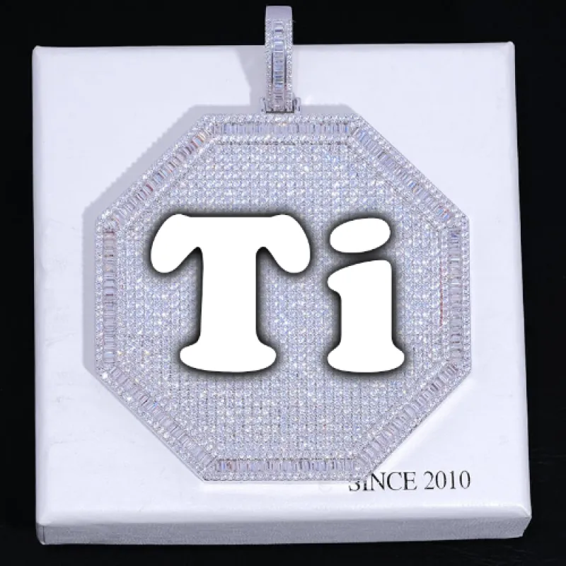 CUSTOM LETTER NECKLACE 3D BIG OCTAGON sold by The GUU Shop