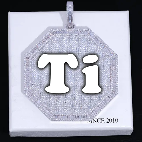 CUSTOM LETTER NECKLACE 3D BIG OCTAGON sold by The GUU Shop
