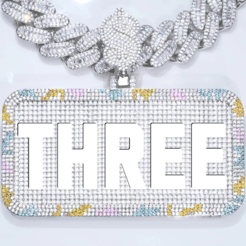 CUSTOM LETTER NECKLACE 3D COLORFUL SQUARE sold by The GUU Shop