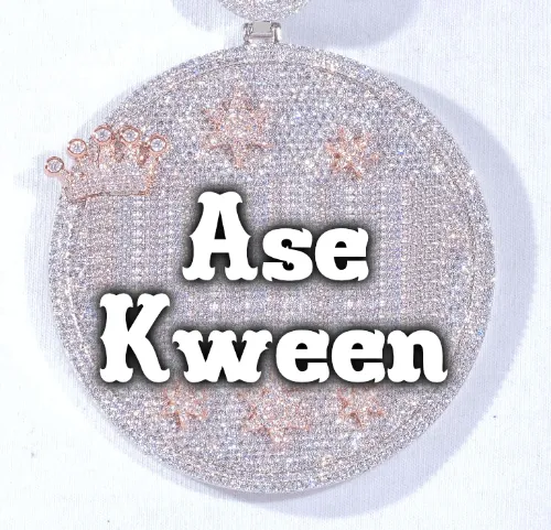 CUSTOM LETTER NECKLACE 3D BIG CROWN DISC sold by The GUU Shop