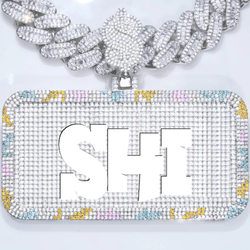 CUSTOM LETTER NECKLACE 3D COLORFUL SQUARE made by The GUU Shop