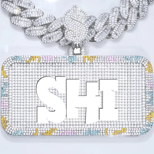 CUSTOM LETTER NECKLACE 3D COLORFUL SQUARE sold by The GUU Shop