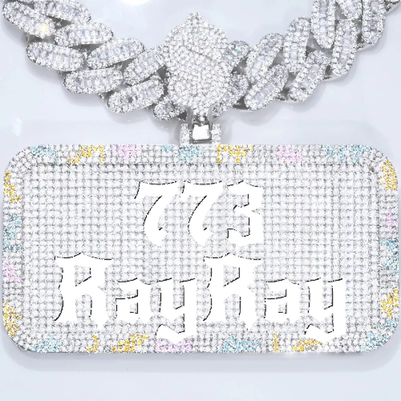 CUSTOM LETTER NECKLACE 3D COLORFUL SQUARE sold by The GUU Shop