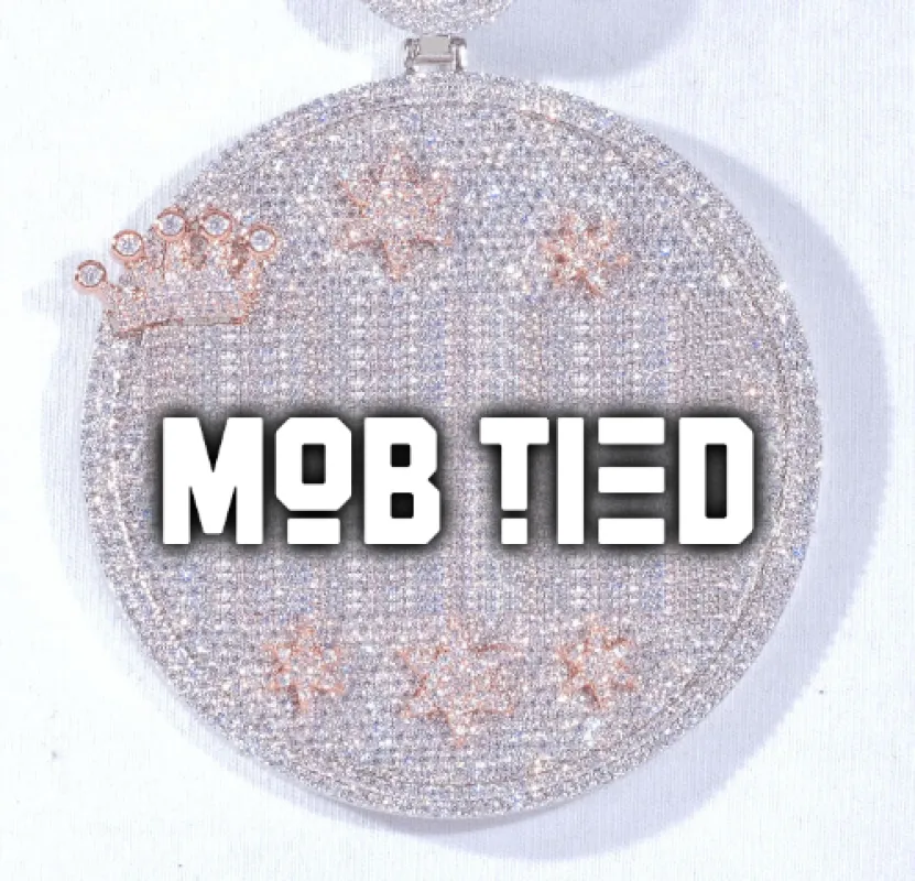 CUSTOM LETTER NECKLACE 3D BIG CROWN DISC sold by The GUU Shop