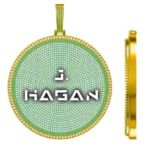 CUSTOM LETTER NECKLACE 3D BIG DISC sold by The GUU Shop