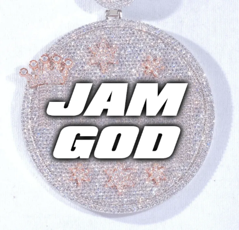 CUSTOM LETTER NECKLACE 3D BIG CROWN DISC sold by The GUU Shop