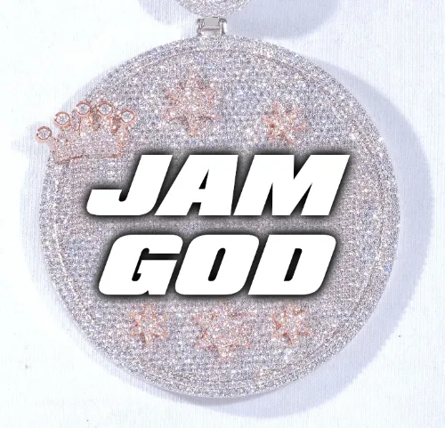 CUSTOM LETTER NECKLACE 3D BIG CROWN DISC sold by The GUU Shop