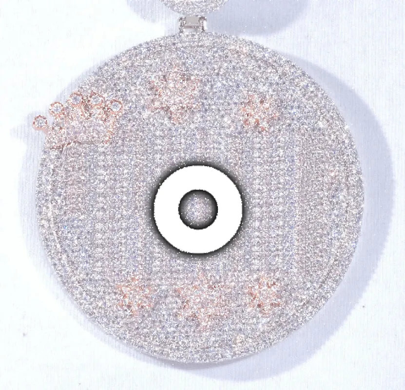 CUSTOM LETTER NECKLACE 3D BIG CROWN DISC sold by The GUU Shop