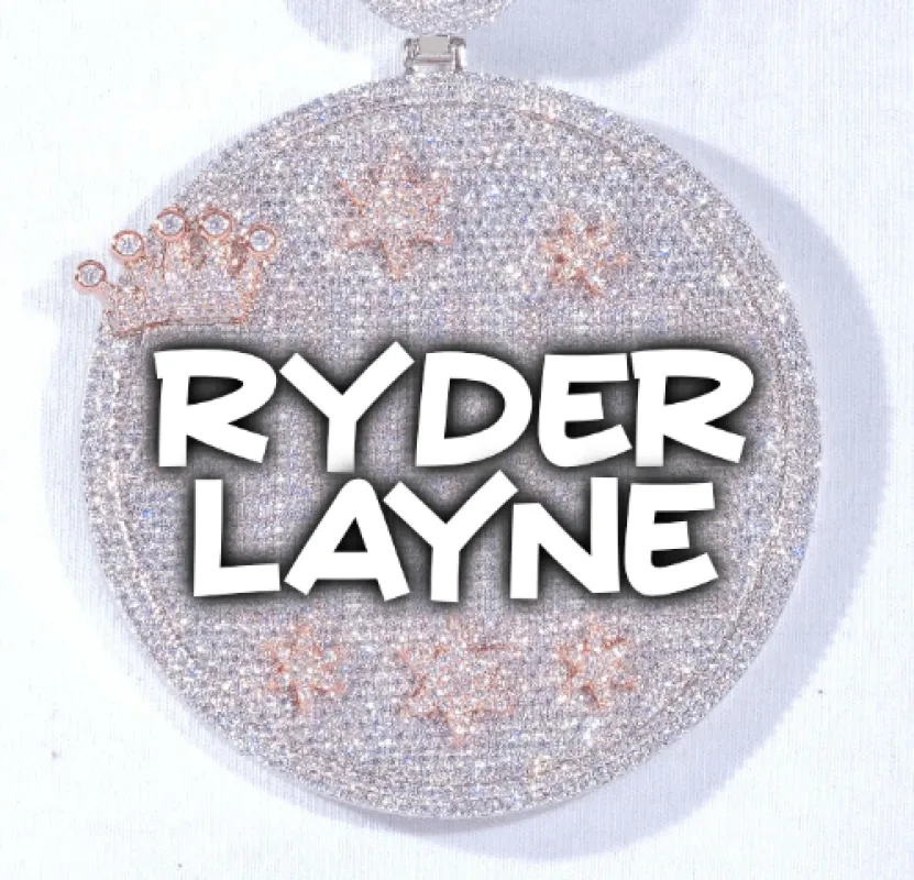 CUSTOM LETTER NECKLACE 3D BIG CROWN DISC made by The GUU Shop