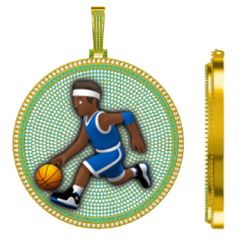 CUSTOM LETTER NECKLACE 3D BIG DISC sold by The GUU Shop