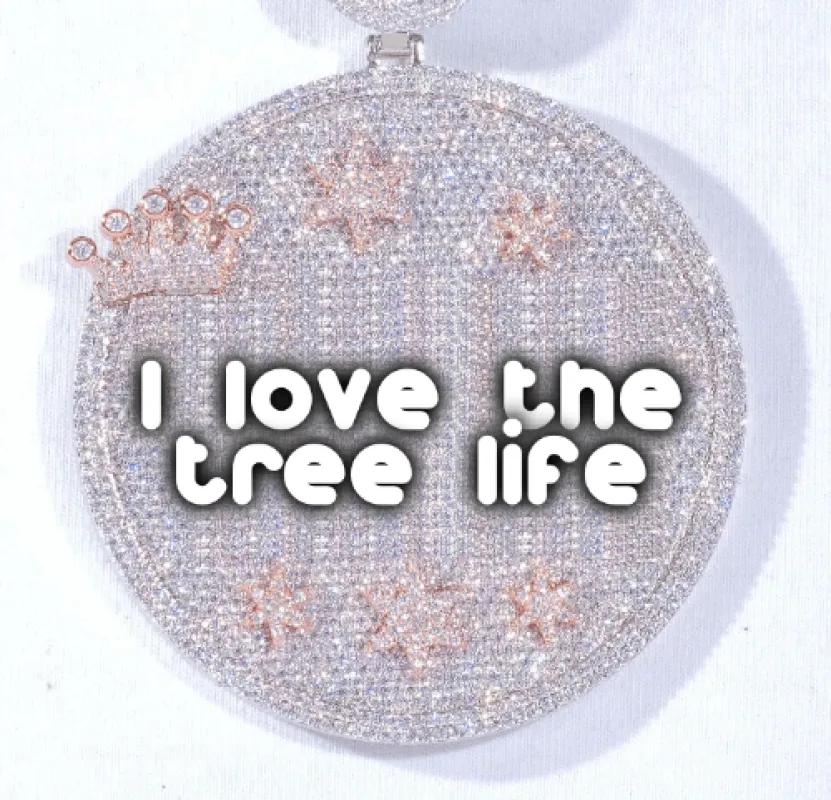 CUSTOM LETTER NECKLACE 3D BIG CROWN DISC sold by The GUU Shop