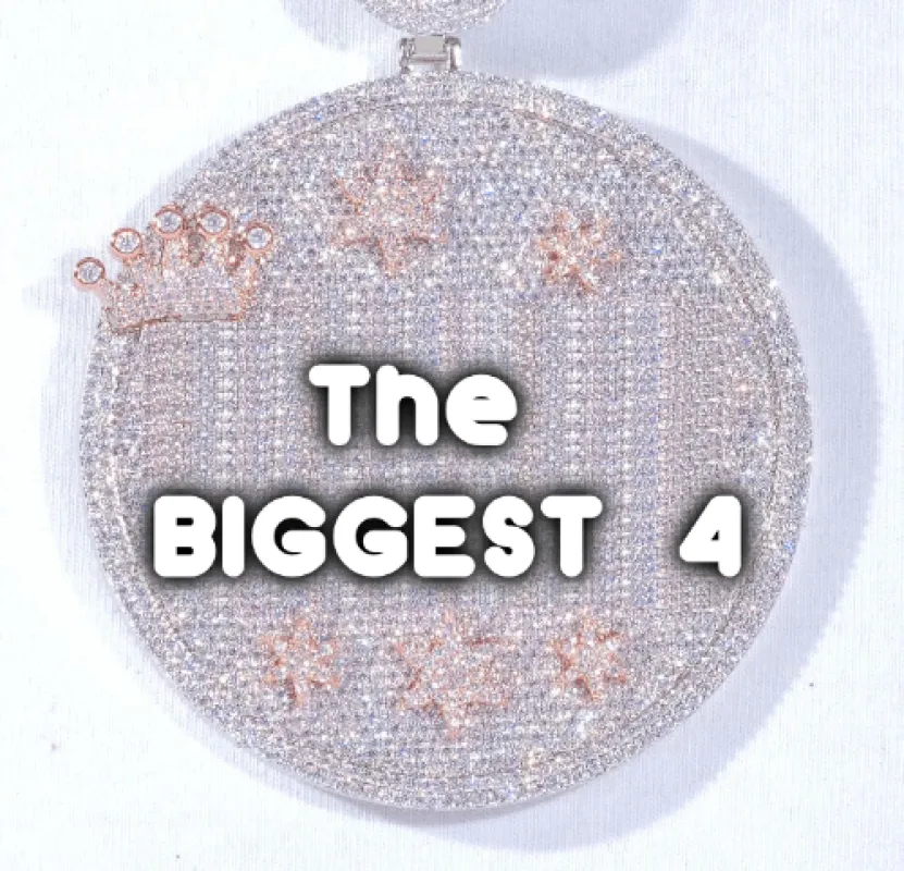 CUSTOM LETTER NECKLACE 3D BIG CROWN DISC sold by The GUU Shop