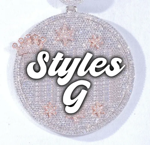 CUSTOM LETTER NECKLACE 3D BIG CROWN DISC sold by The GUU Shop