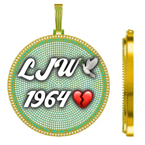 CUSTOM LETTER NECKLACE 3D BIG DISC sold by The GUU Shop