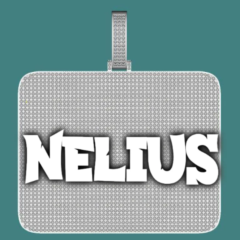 CUSTOM LETTER NECKLACE 3D BIG SQUARE sold by The GUU Shop