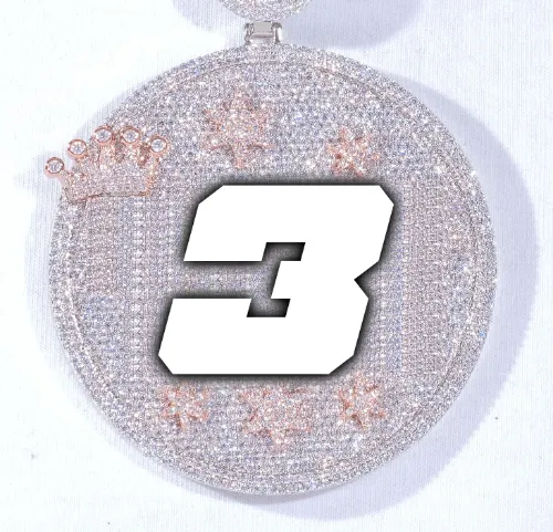 CUSTOM LETTER NECKLACE 3D BIG CROWN DISC sold by The GUU Shop