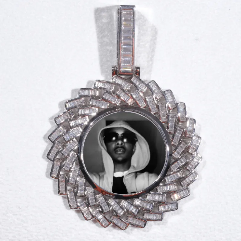 Large 3D Baguette Custom Picture Pendant sold by The GUU Shop