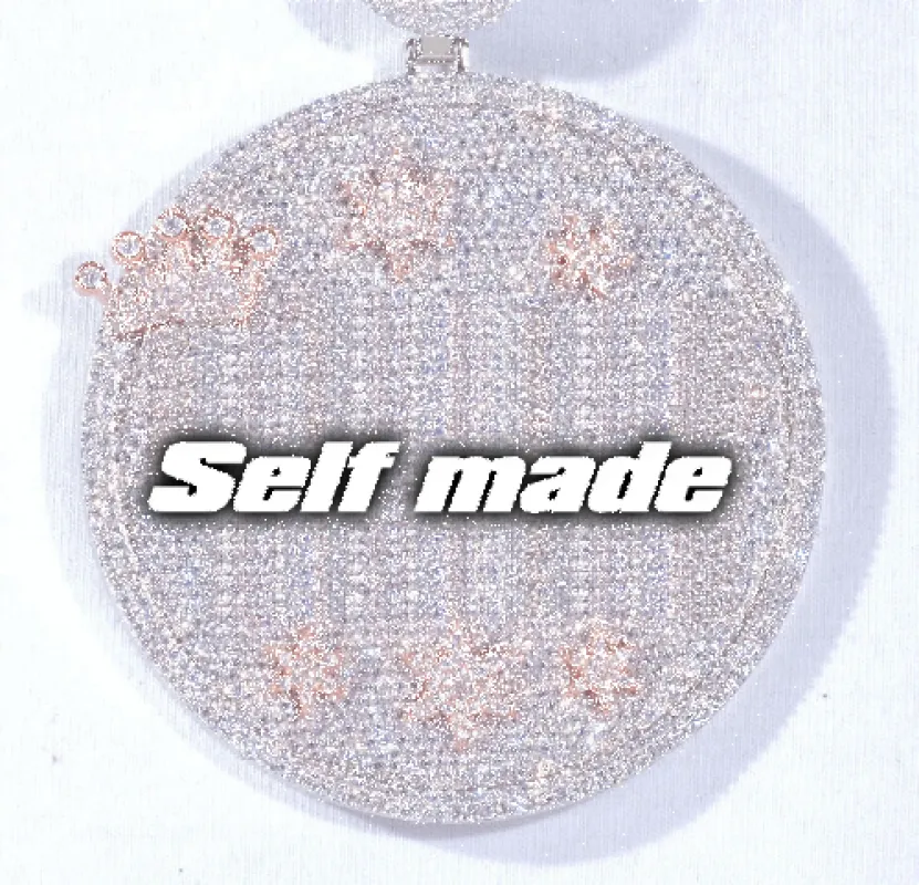 CUSTOM LETTER NECKLACE 3D BIG CROWN DISC sold by The GUU Shop