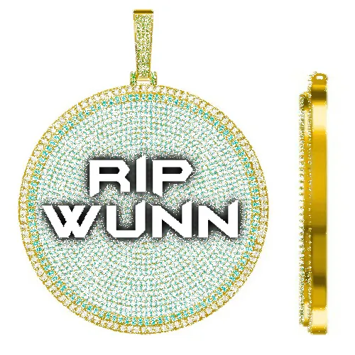 CUSTOM LETTER NECKLACE 3D BIG DISC sold by The GUU Shop