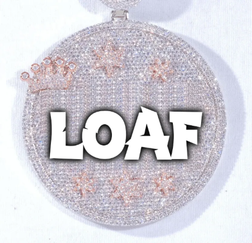 CUSTOM LETTER NECKLACE 3D BIG CROWN DISC sold by The GUU Shop