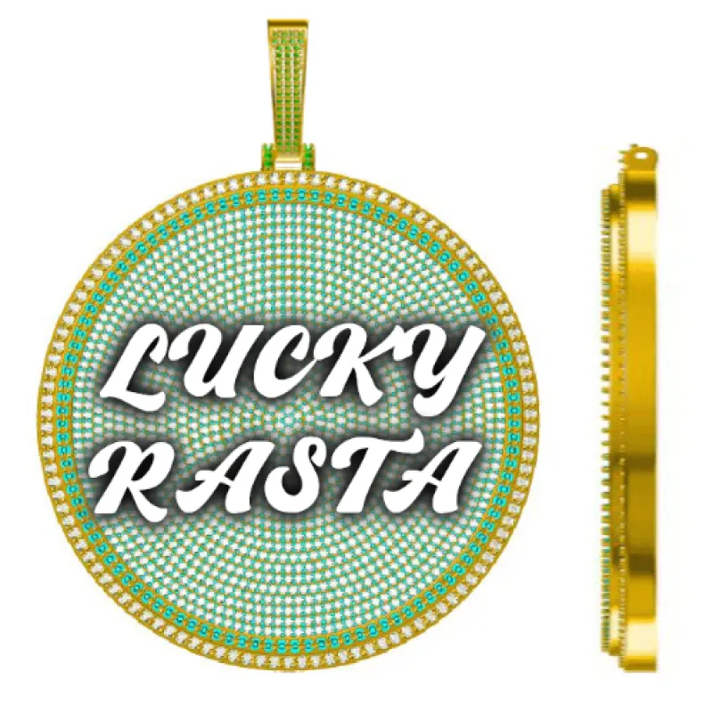 CUSTOM LETTER NECKLACE 3D BIG DISC sold by The GUU Shop