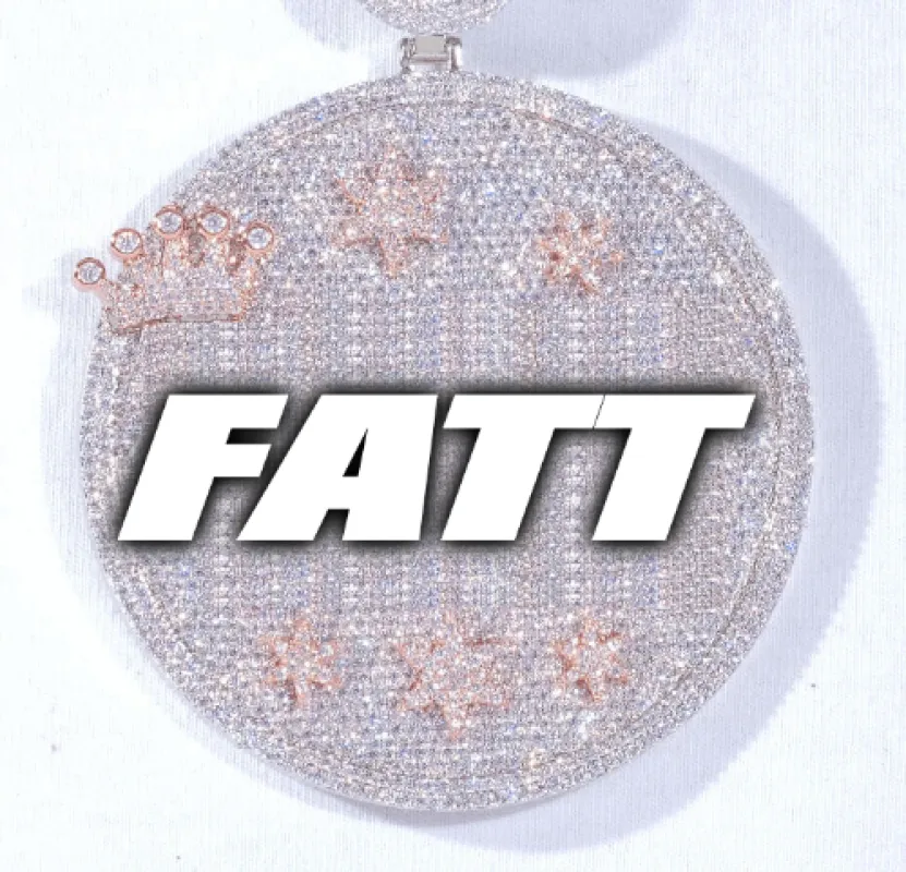 CUSTOM LETTER NECKLACE 3D BIG CROWN DISC sold by The GUU Shop