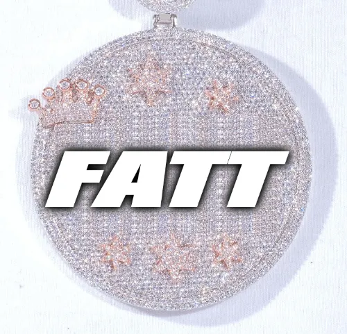 CUSTOM LETTER NECKLACE 3D BIG CROWN DISC sold by The GUU Shop