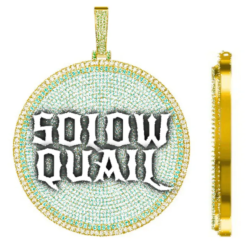 CUSTOM LETTER NECKLACE 3D BIG DISC sold by The GUU Shop