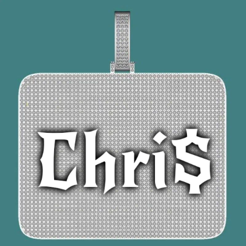 CUSTOM LETTER NECKLACE 3D BIG SQUARE sold by The GUU Shop