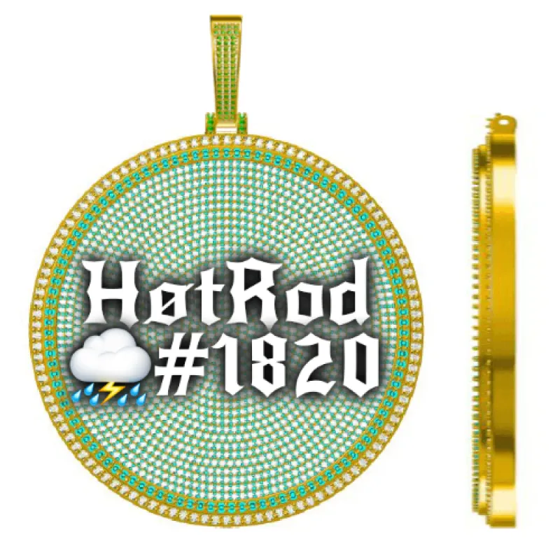 CUSTOM LETTER NECKLACE 3D BIG DISC sold by The GUU Shop