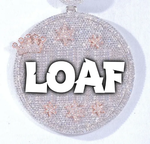 CUSTOM LETTER NECKLACE 3D BIG CROWN DISC sold by The GUU Shop