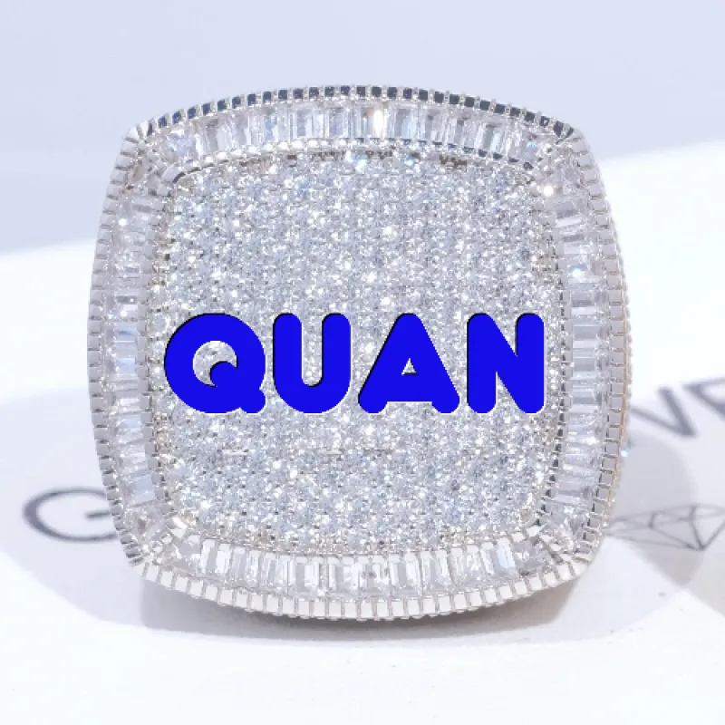 CUSTOM LETTER 3D ICED RING sold by The GUU Shop