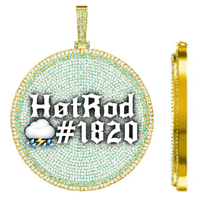 CUSTOM LETTER NECKLACE 3D BIG DISC sold by The GUU Shop